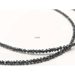 Perles facettées rondes en diamant noir naturel AAA, 1,5-2,3 mm, brin de pierres précieuses pour la fabrication de bijoux à prix de gros - Product Image 1