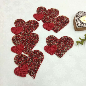 Sous-verres faits à la main en perles de luxe à motif végétal écologiques antibactériens pour mariage, fête de Noël, usage domestique - Product Image 5