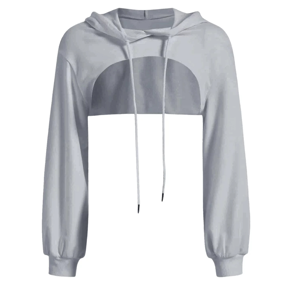 Sexy Open Bust Cropped Hoodies Women's Casual Wear