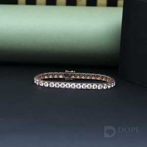 Bracelet en diamant de taille ronde cultivé en laboratoire en or blanc massif 18 carats pour chaque cadeau d'anniversaire - Product Image 1