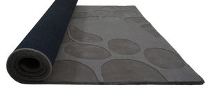 Modern Geometrical Hand Carved Texture Wool Area <b>Rug</b> Taupe 100% Wool Eco-Friendly High-Low Design Hand Loom Cotton Backing Set - Product Image 6