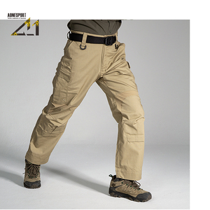 Pantalones Cargo Tácticos para Hombre, Lona de Peso Medio, Secado Rápido, Resistentes al Agua, Transpirables, Múltiples Bolsillos, Estilo Ropa de Trabajo, Otoño - Product Image 3