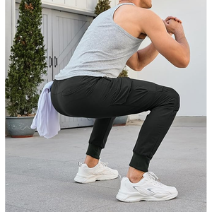 Drawstring Breathable Anti-wrinkle, Anti Wrinkle <b>Men's</b> Casual Pants <b>Elastic</b> <b>Waist</b> <b>Man</b> <b>Trouser</b>, Plain Dyed <b>Trouser</b> - Product Image 6