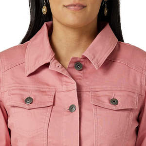 Chaqueta vaquera azul claro con pedrería, diseño corto, mangas largas, personalizada a precio de fábrica, diseñada para mujer. - Product Image 4