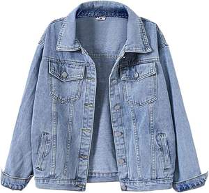 Chaqueta vaquera para hombre superventas con cuello levantado Diseño moderno y único para ropa informal Colocación del logotipo frontal - Product Image 1