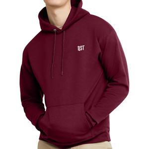 Men's Cotton Blended Sweatshirt All Seasons <b>Thick</b> <b>Fleece</b> Hoodie Custom Logo Design Soft Touch Solid Hooded Clothing for Winter - Product Image 1
