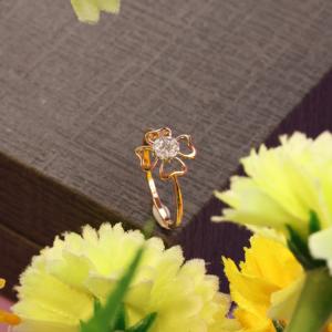 Anillo de compromiso de diamante chapado en oro rosa de 14 quilates de alta calidad superior Diseño elegante para boda y aniversario Certificado IGI - Product Image 1