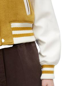 Veste universitaire en laine de haute qualité personnalisée en gros coupe-vent pour les sports d'hiver veste de baseball à manches en cuir courtes - Product Image 5