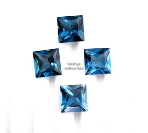 Cuentas de piedras preciosas facetadas de Topacio Azul Londres Natural de 12mm, corte cuadrado, piedra suelta, Topacio azul para fabricación de joyas a precio mayorista - Product Image 4