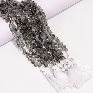 ลูกปัดควอตซ์รูปหัวใจ rutile สีดำพลอยควอตซ์ rutile สีดำลูกปัดเรียบเครื่องประดับทำลูกปัดอัญมณีธรรมชาติ8นิ้ว - Product Image 3