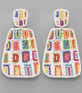 Festival Wear Boucles d'oreilles en perles brodées - Product Image 4