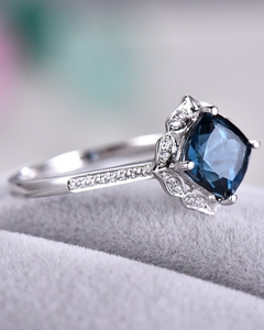 18kt único Topacio Azul suizo piedras preciosas de lujo nuevo diseño de oro sólido anillos de joyería fina con diamantes reales anillo - Product Image 3