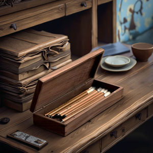 Tùy chỉnh bán buôn cá nhân khắc gỗ lưu niệm hộp gỗ óc chó hộp với nắp trượt hộp gỗ - Product Image 1