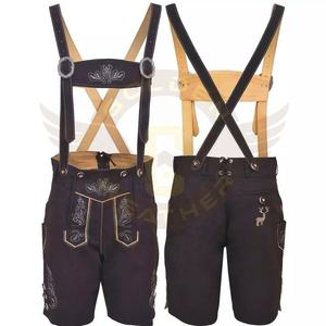 2022 unisexe décontracté hommes bavarois Shorts personnalisé haute qualité frais peau de vache en cuir véritable Lederhosen mi dernier tissu - Product Image 1