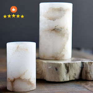 Bougeoirs de luxe en albâtre et onyx bocaux à bougies décoratifs en marbre bougeoirs et bougeoirs votifs pour la décoration intérieure - Product Image 1