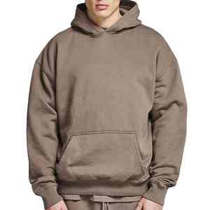 Pull à capuche à logo personnalisé pour hommes 100% coton à manches longues doublé polaire brodé style Streetwear confortable pour l'hiver - Product Image 1