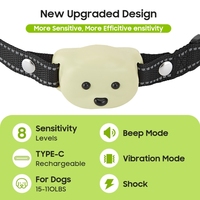 Elektronisches Anti-Bell-Halsband Einstellbares Hundehalsband mit Schock und Vibration Wiederaufladbares Hundetrainingshalsband für Alle Größen
