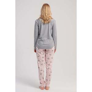 KADIN P.SUPREM O YAKA UZUN KOL ETEGI OVAL MANSETLI PIJAMA TAKIM - GRAY MELANGE - GRAY MELANGE - Product Image 5
