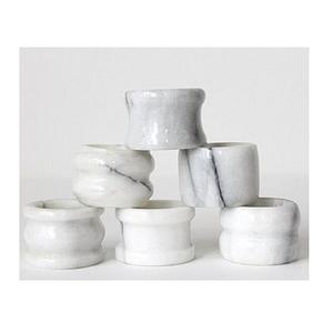 Décoration de table et accessoires ronds de serviette décoration de la maison Original 100% porte-anneau de serviette en pierre de marbre naturel porte-mouchoirs - Product Image 1