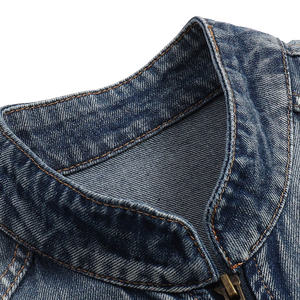 OEM para hombre Vintage Biker chaqueta de mezclilla para los hombres de moda Slim Fit chaqueta con lavado desgastado - Product Image 3