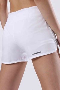 Summer White High Waist Sport Shorts With Geometric Hole Design Breathable Knitted Fit For Women - Product Image 4