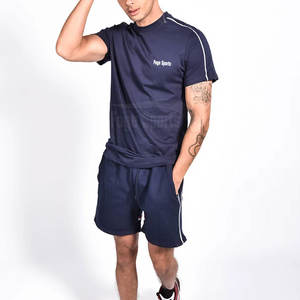 100% algodón hombres Slim Fit camiseta y conjunto corto Camiseta de manga corta y pantalones cortos conjunto para venta en línea - Product Image 1