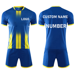 Venta caliente clásico personalizar fútbol Jersey Kits para niños uniforme de fútbol de rayas de alta calidad - Product Image 2