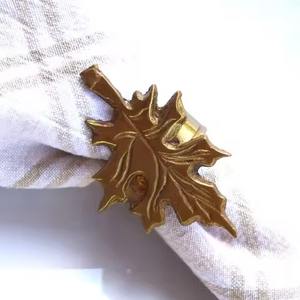 Anillo de Servilleta de Metal con Diseño de Hoja Cortada con Láser Plateado, Decoración de Mesa de Comedor, Redondo Increíble - Product Image 3