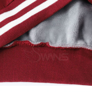 Men's Maroon Varsity <b>Jacket</b> with <b>White</b> Sleeve and Embroidered Logo Preppy Style Regular Fit Autumn Wear - Product Image 4
