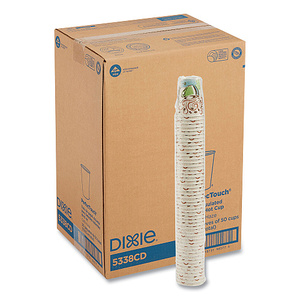 Vasos de Papel Dixie PerfecTouch para Bebidas Calientes, 8 oz, Diseño Coffee Haze, 50 Unidades por Paquete, 20 Paquetes por Caja, 1000 Vasos (5338CD) - Product Image 3
