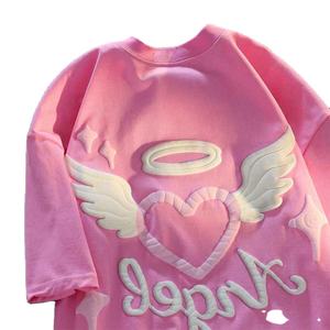 Camiseta de Alta Calidad de Algodón y Poliéster, Estilo Urbano, con Estampado Gráfico, Peso Pesado, Personalizada con DTG, Ajuste Holgado, Impresión 3D con Relieve para Hombre - Product Image 1