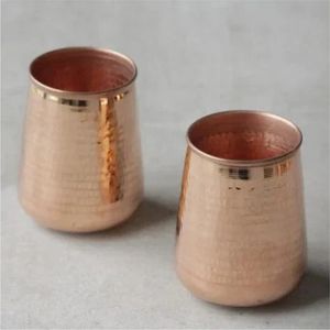 Gobelet en cuivre pur fait à la main, finition double, martelé, pour boire de l'eau et des cocktails, écologique, verre en cuivre ayurvédique - Product Image 5