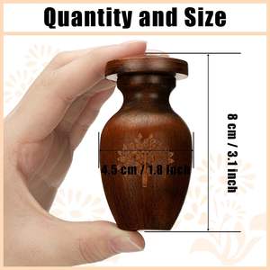 Small Keepsake Cremation <b>Urn</b> for Human <b>Ashes</b> with Wood Grain Finish Mini Personal Funeral <b>Urn</b> for <b>Pet</b> or Human <b>Ashes</b>, Decorative - Product Image 2