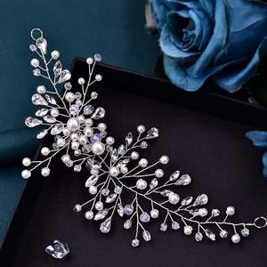 Bridella BHP84-S <b>Silver</b> Rhinestone & Pearl <b>Headband</b>-Elegant Bridal Headwear Comfortable Fit for Weddings Proms Formal Events - Product Image 5