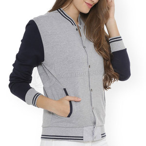 Wholesale Women Sportswear Lettermen <b>Jackets</b> Winter Solid Cotton Silk <b>Lining</b> Customized Logo Printed Hip Hop Style - Product Image 2