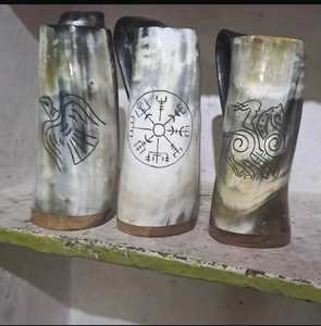 ถ้วยดื่มเบียร์ฮอร์นขัดเงาสำหรับสุภาพบุรุษสุภาพบุรุษถ้วยดื่มฮอร์นสไตน์สำหรับนักสะสมมรดก - Product Image 6