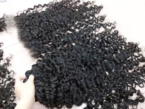 Raw Vietnam Virgin Hair Cuticle Aligned Water Wave Loose <b>Curly</b> <b>Bundle</b> and 13x6 13x7 13x8 Frontal HD High Grade - Product Image 4