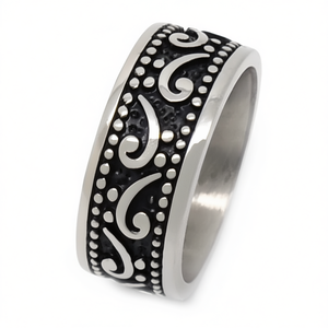 Anillo de Moda para Motociclistas de Acero Inoxidable Plateado Vintage, Vendedor de EE. UU., 10 mm, Talla 8-13, SR71 - Product Image 2