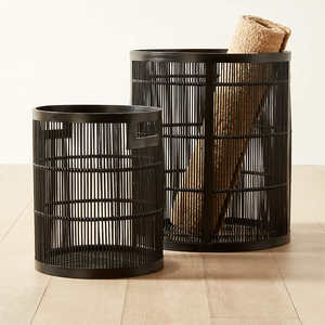 Top Selling Natural Black <b>Bamboo</b> Storage <b>Basket</b> for <b>Laundry</b> Clothes OEM Customized Handmade in Vietnam Wholesale Best Price - Product Image 2