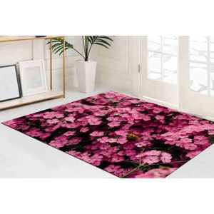 Tapis floral rose : Décoration d'intérieur tendance antidérapante, tapis en chenille - Product Image 1