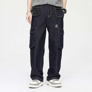 2025 été hommes décontracté droite Denim pantalon à la mode jean ample avec finition lavée en détresse Look pour rue poche jean - Product Image 6