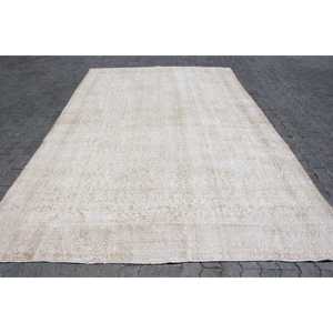 พรมวินเทจขนาด 7.8x11.9 ฟุต พรมตุรกีขนาดใหญ่ พรมลายดอกไม้สีขาว - Product Image 1