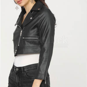 Chaquetas de Cuero Cortas para Mujer, Ropa Casual de Calle, Chaquetas de Cuero Cortas Modernas para Mujer - Product Image 3