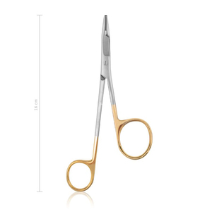 Dentavex Corporation 160mm Gillies portaagujas dentales Manual bordes dentados curvos fórceps quirúrgicos abrazadera de acero potencia Manual - Product Image 6