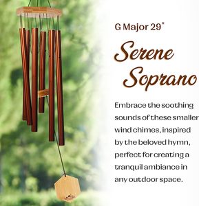 Carillons éoliens pour l'extérieur-29 "cuivre-carillon éolien rouge extérieur, carillons de jardin Zen pour l'extérieur, carillon éolien en étain, décor - Product Image 5