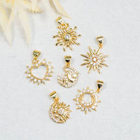 Collier personnalisé avec pendentif en forme de cœur, logo, luxe, brillant, ours, œil bleu, main de Hamsa, étoile, mini-charmes mignons pour la fabrication de bijoux en vrac, fleur