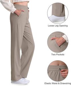 Pantalon pour femme, poids lourd, cordon de serrage, taille élastique, coupe classique, couleur personnalisée - Product Image 3