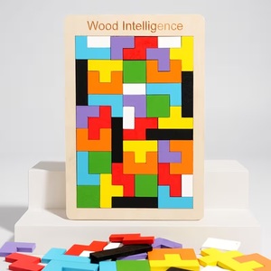 Colorful Wooden <b>Puzzle</b> Blocks Montessori Educational Building Block Set 50 Pieces DIY Table <b>Game</b> for Kids for Intelligence - Product Image 5