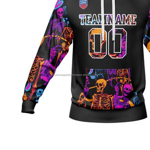 Sweat-shirt à capuche respirant à séchage rapide personnalisé par sublimation, sweat-shirt de performance athlétique, polyester, pull-over vierge, sweat-shirt à capuche pour l'entraînement - Product Image 4