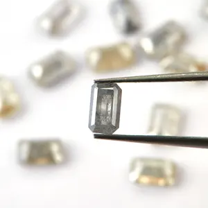 Diamante Natural Suelto, Corte Esmeralda, Sal y Pimienta, 0.004 Ct, Corte Excelente para Joyería - Product Image 1